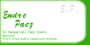 endre pacz business card